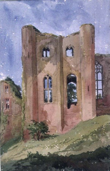 Castello di Kenilworth, Warwick, vista dalla torre adiacente alla Grande Sala da Augustus Welby Northmore Pugin